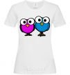 Women's T-shirt googley eye bird White фото