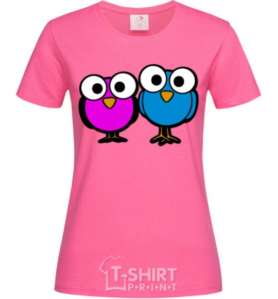 Женская футболка googley eye bird Ярко-розовый фото