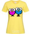 Women's T-shirt googley eye bird cornsilk фото