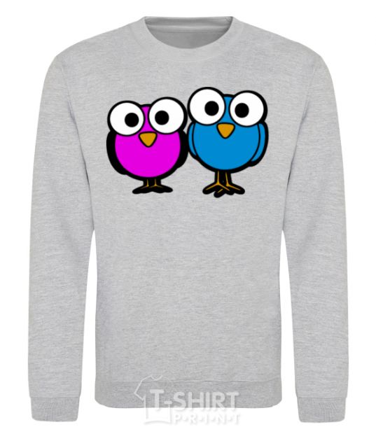 Sweatshirt googley eye bird sport-grey фото