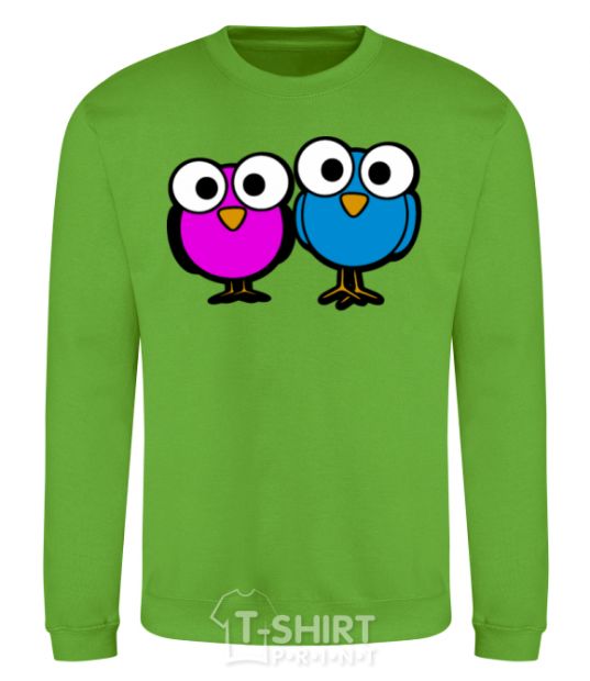 Sweatshirt googley eye bird orchid-green фото