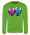 Sweatshirt googley eye bird orchid-green фото