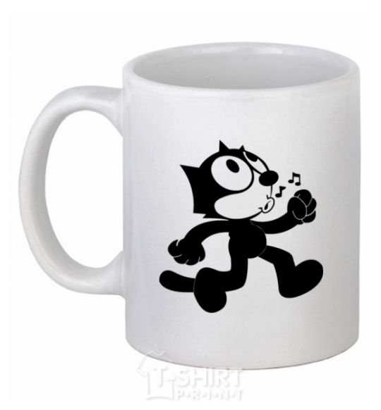 Ceramic mug Felix Cat White фото