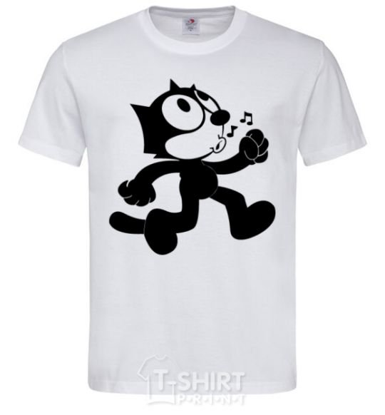 Men's T-Shirt Felix Cat White фото