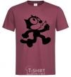 Men's T-Shirt Felix Cat burgundy фото