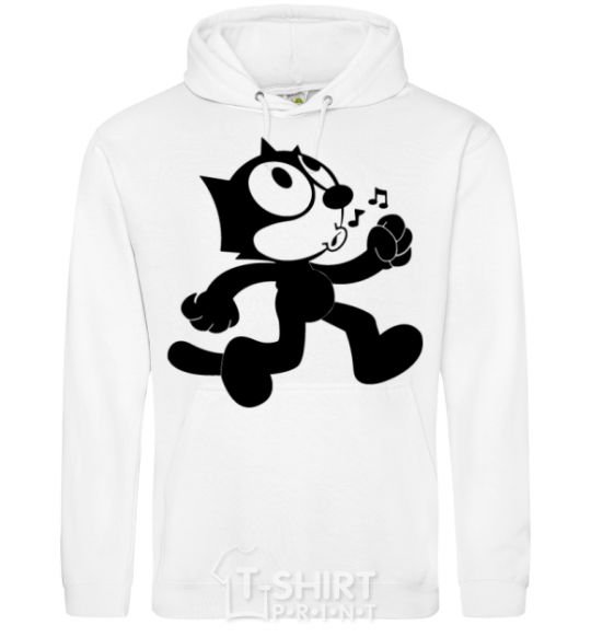 Men`s hoodie Felix Cat White фото