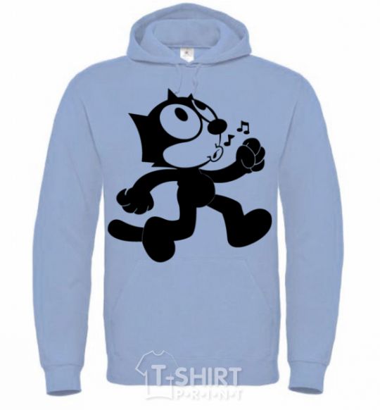 Men`s hoodie Felix Cat sky-blue фото