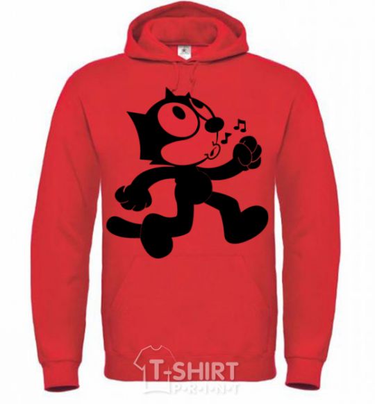 Men`s hoodie Felix Cat bright-red фото