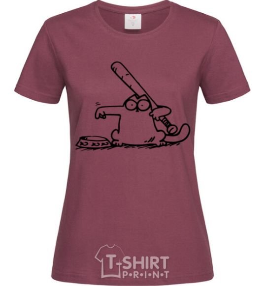 Women's T-shirt Need some food burgundy фото