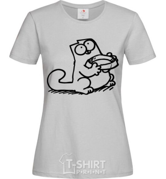 Women's T-shirt Give me food grey фото