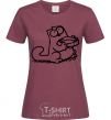 Women's T-shirt Give me food burgundy фото