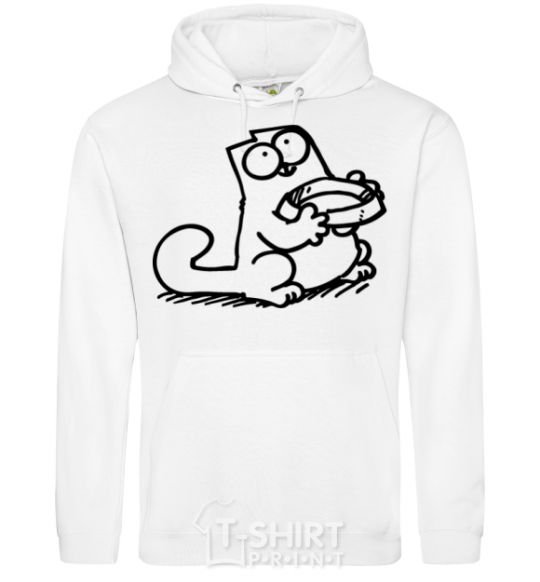 Men`s hoodie Give me food White фото