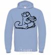 Men`s hoodie Give me food sky-blue фото