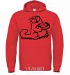 Men`s hoodie Give me food bright-red фото