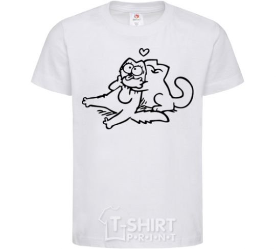 Kids T-shirt Love cat White фото