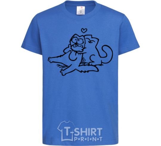 Kids T-shirt Love cat royal-blue фото