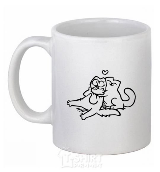 Ceramic mug Love cat White фото