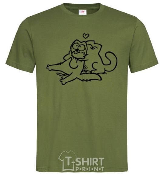 Men's T-Shirt Love cat millennial-khaki фото
