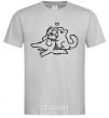 Men's T-Shirt Love cat grey фото