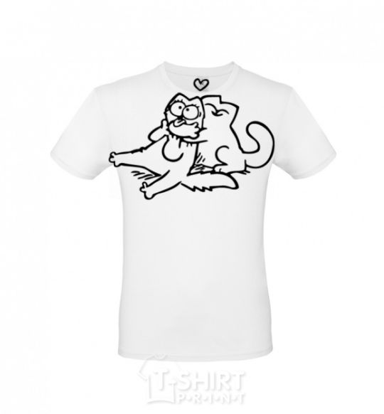 Men's T-Shirt Love cat White фото