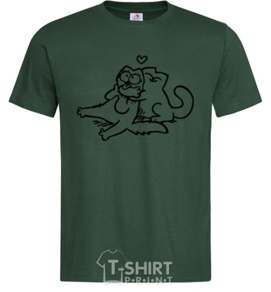 Men's T-Shirt Love cat bottle-green фото