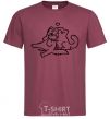 Men's T-Shirt Love cat burgundy фото