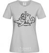 Women's T-shirt Love cat grey фото