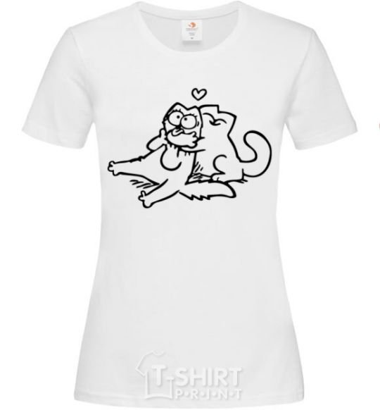 Женская футболка Love cat Белый фото