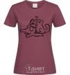 Women's T-shirt Love cat burgundy фото