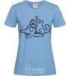 Women's T-shirt Love cat sky-blue фото