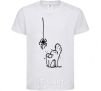 Kids T-shirt Spider and cat White фото