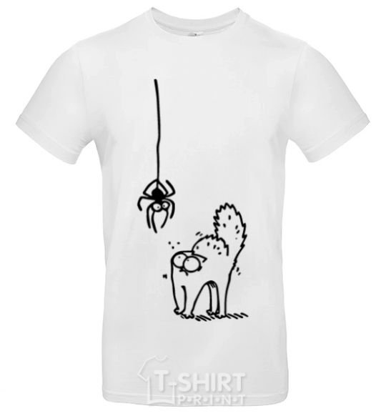 Мужская футболка Spider and cat Белый фото