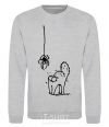 Sweatshirt Spider and cat sport-grey фото