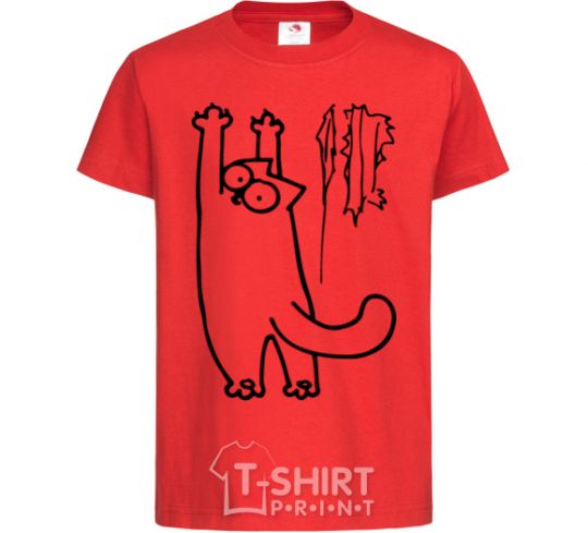 Kids T-shirt Simon's cat oops red фото