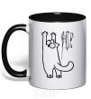 Mug with a colored handle Simon's cat oops black фото