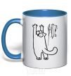 Mug with a colored handle Simon's cat oops royal-blue фото