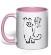 Mug with a colored handle Simon's cat oops light-pink фото