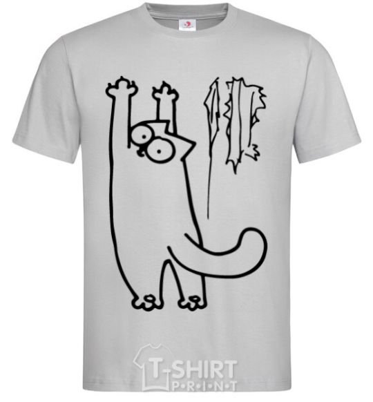 Мужская футболка Simon's cat oops Серый фото