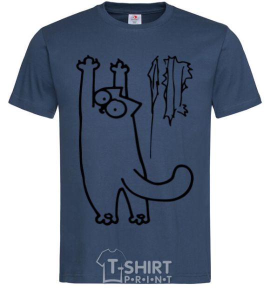 Мужская футболка Simon's cat oops Темно-синий фото