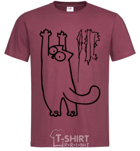Men's T-Shirt Simon's cat oops burgundy фото
