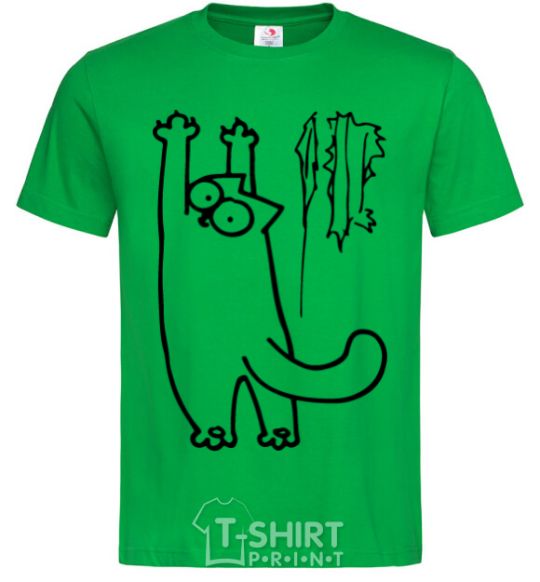 Мужская футболка Simon's cat oops Зеленый фото