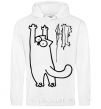 Men`s hoodie Simon's cat oops White фото