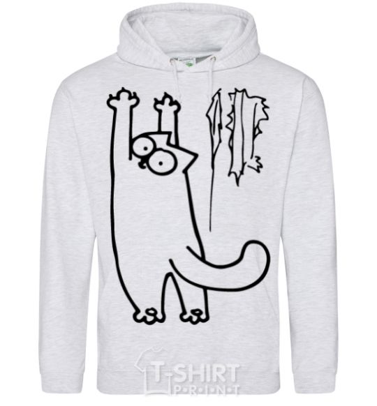 Men`s hoodie Simon's cat oops sport-grey фото