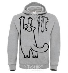 Men`s hoodie Simon's cat oops sport-grey фото
