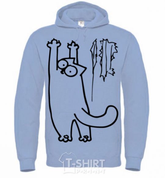 Men`s hoodie Simon's cat oops sky-blue фото