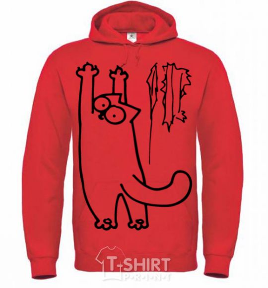 Men`s hoodie Simon's cat oops bright-red фото