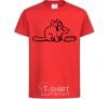 Kids T-shirt Simon's cat hangry red фото