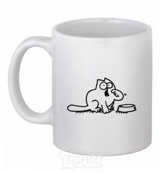 Ceramic mug Simon's cat hangry White фото