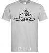 Men's T-Shirt Simon's cat hangry grey фото