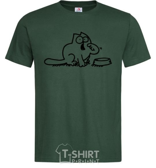 Мужская футболка Simon's cat hangry Темно-зеленый фото